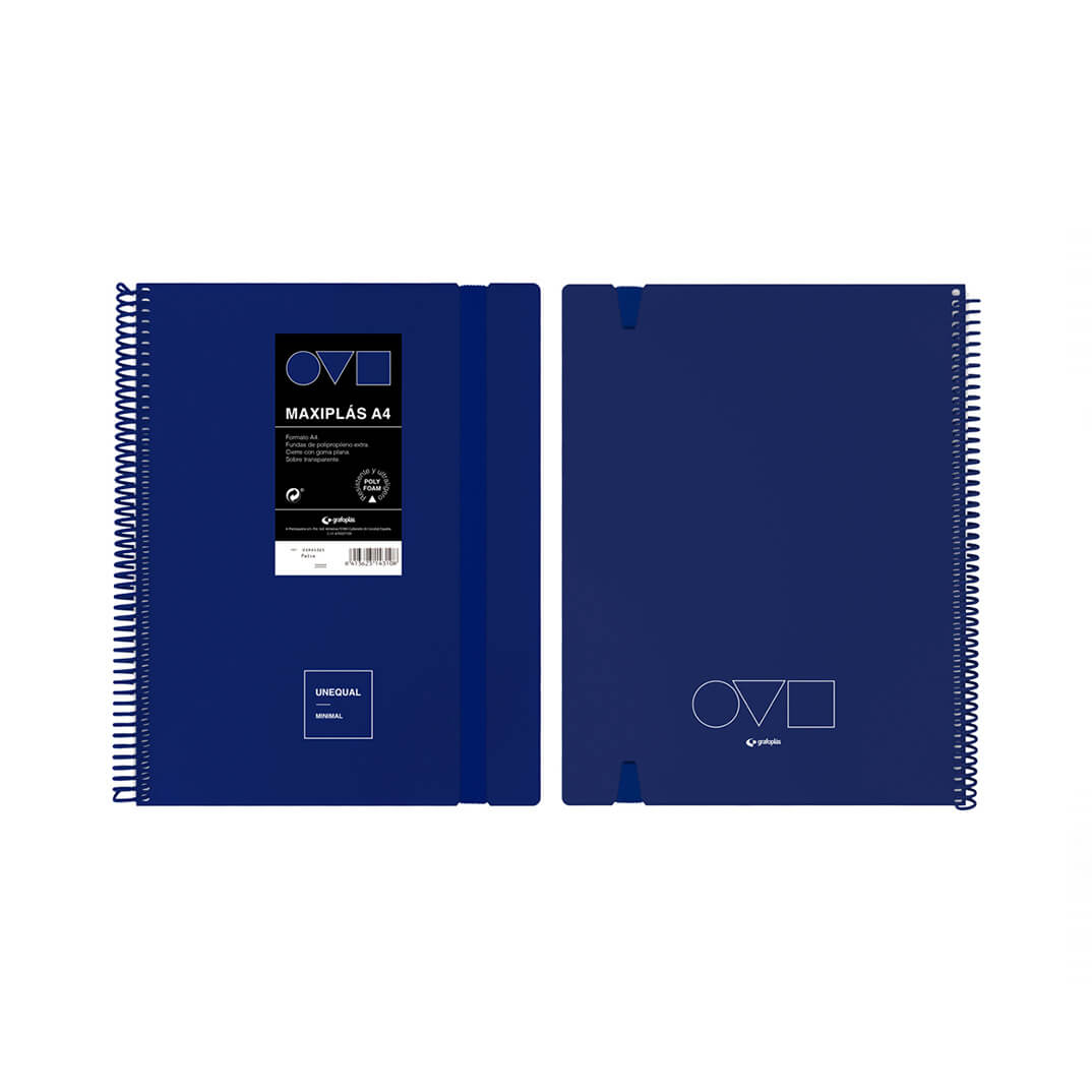 Carpeta 20 fundes Unequal espiral A4 blau