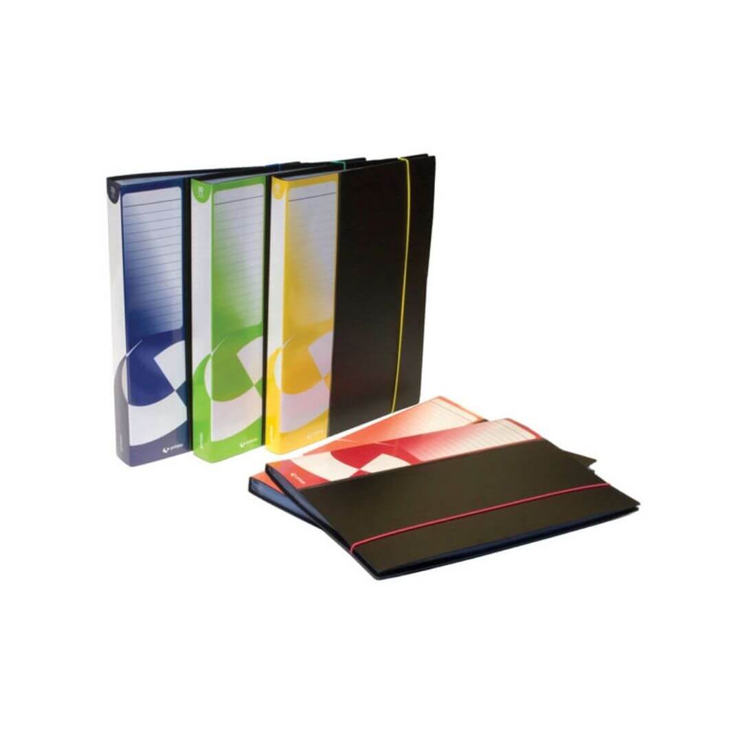 Carpetas con 40 fundas soldadas folio Negro