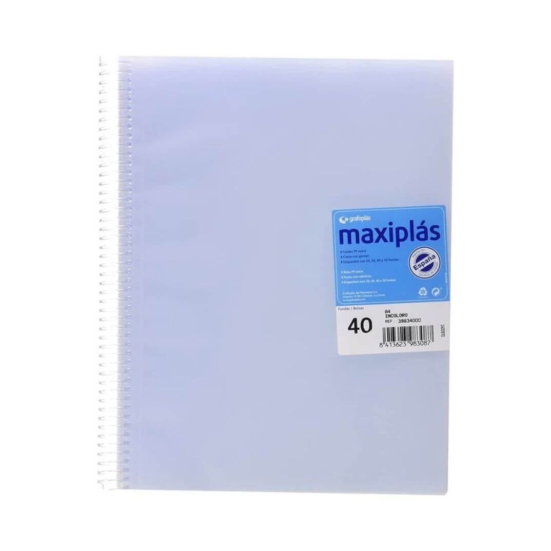 Carpeta de 40 fundes amb sobre A4 transparent