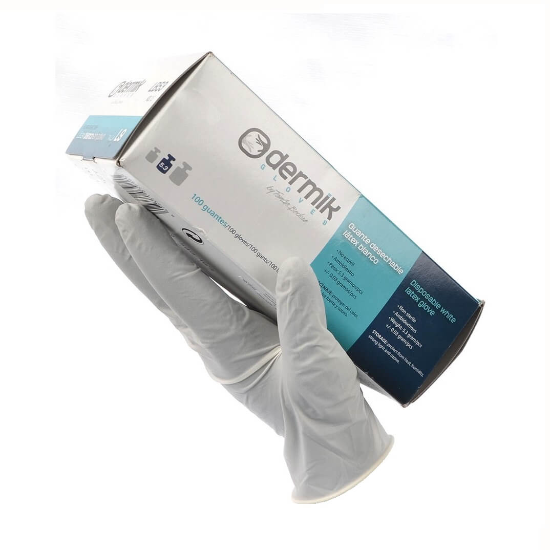 Caja 100 guantes de látex desechables T-S