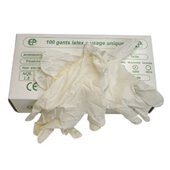 Caja 100 guantes de látex desechables T-L