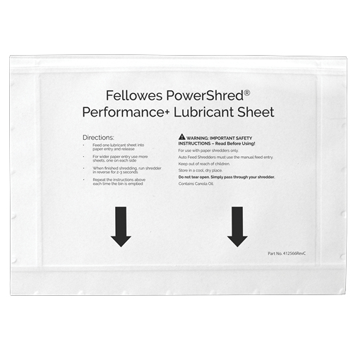 Fulles Llubricants Fellowes per a destructores