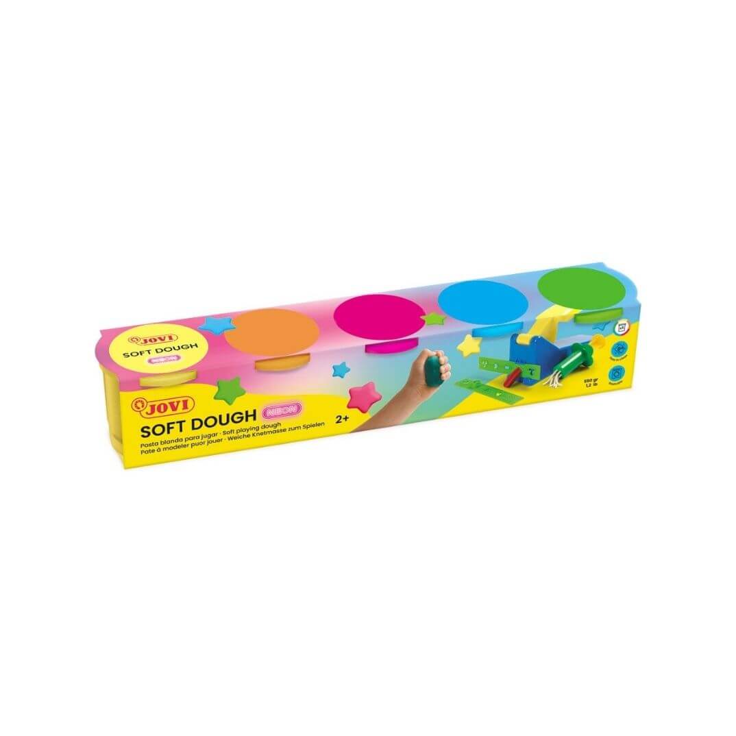 Pack 5 pots plastilina Jovi 110g color assortit