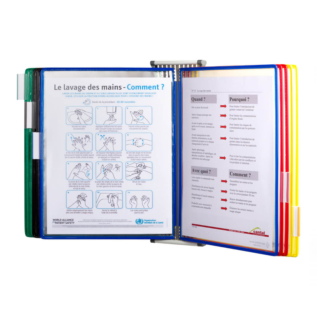 Clasificador mural Tarifold A4 + 10 fundas gris
