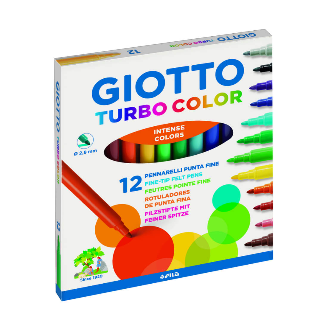 Caixa 12 retoladors Giotto turbo color
