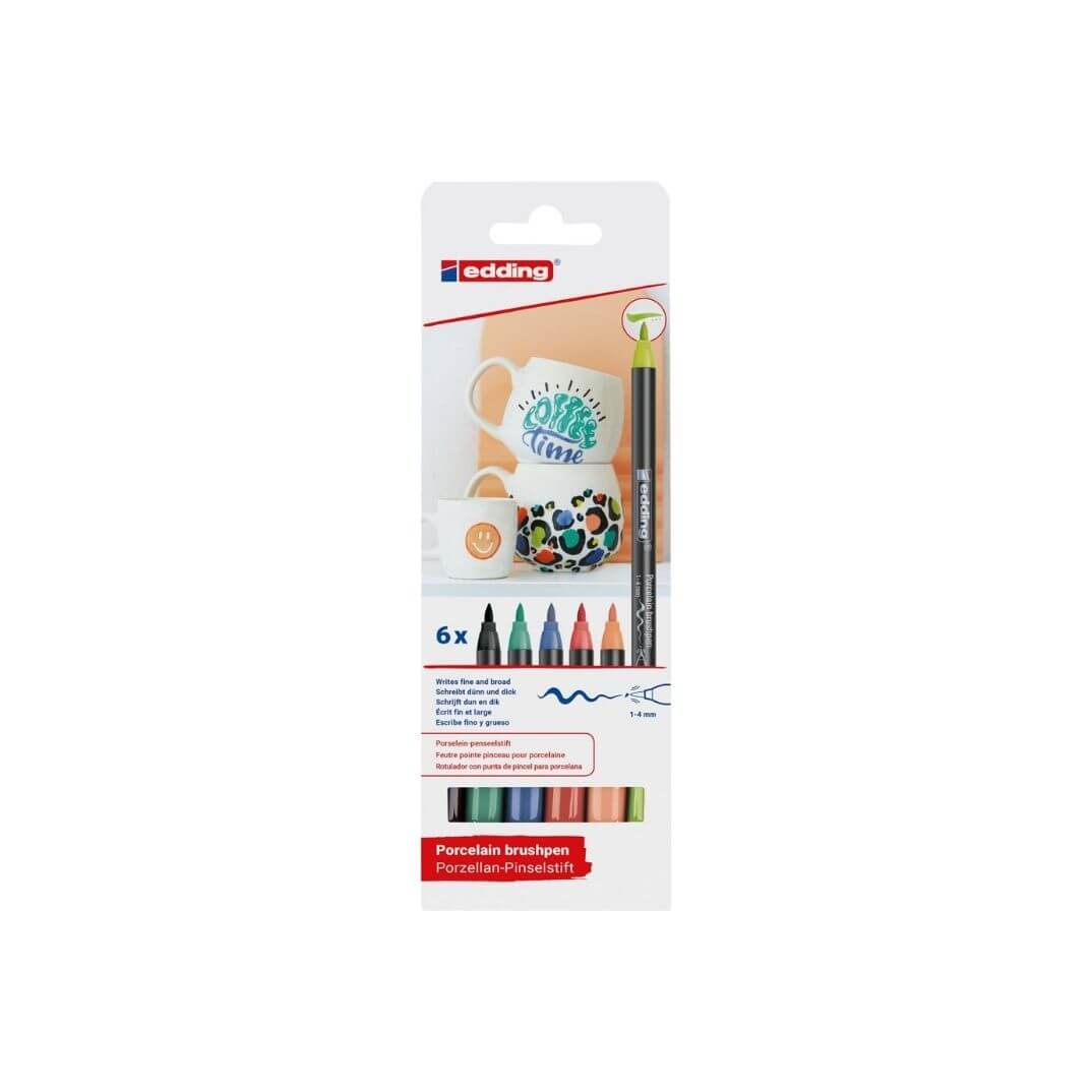Pack 6 Rotulador Edding 4200 pincel porcelana