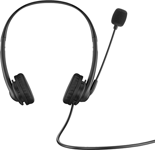 Auricular HP estéreo micrófono USB negro