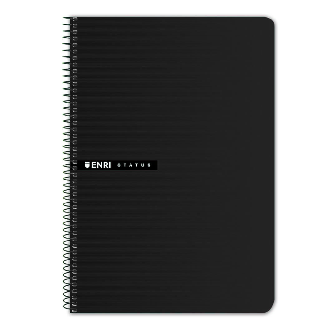 Cuaderno 1/4 espiral Enri C4 tapa dura negro