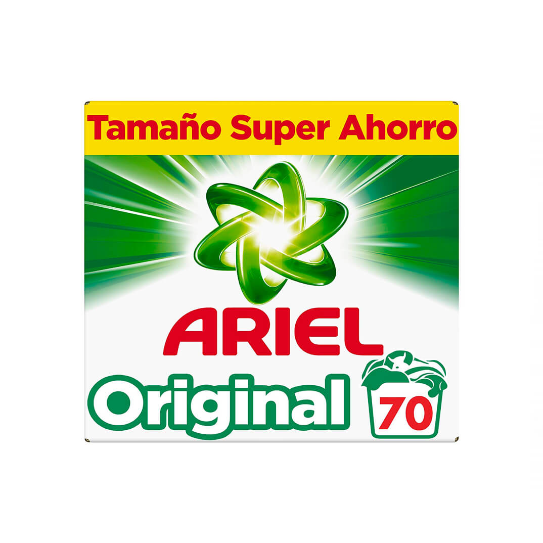 Detergente lavadora Ariel en polvo 70 cacitos