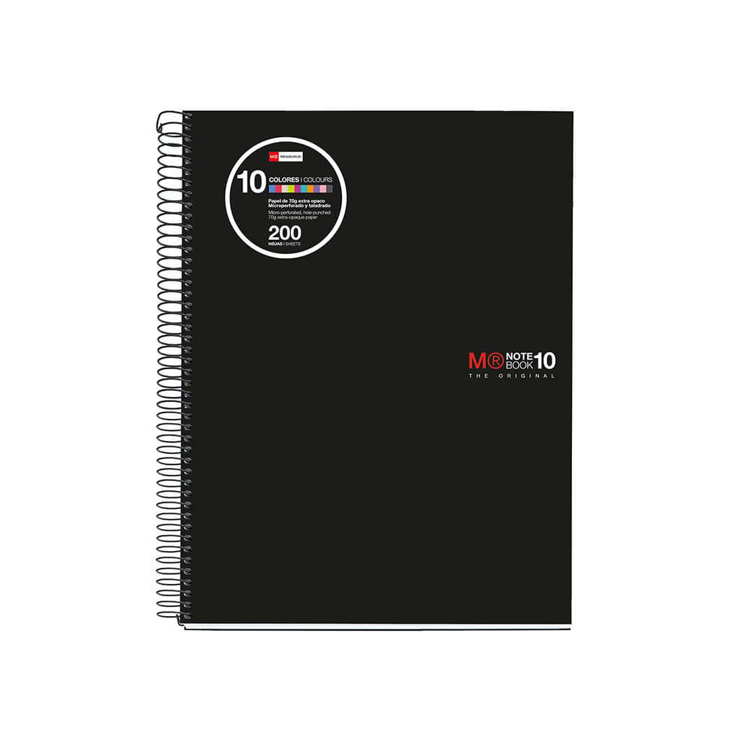 Quadern Notebook 10 A4 C5 negre 200 fulls
