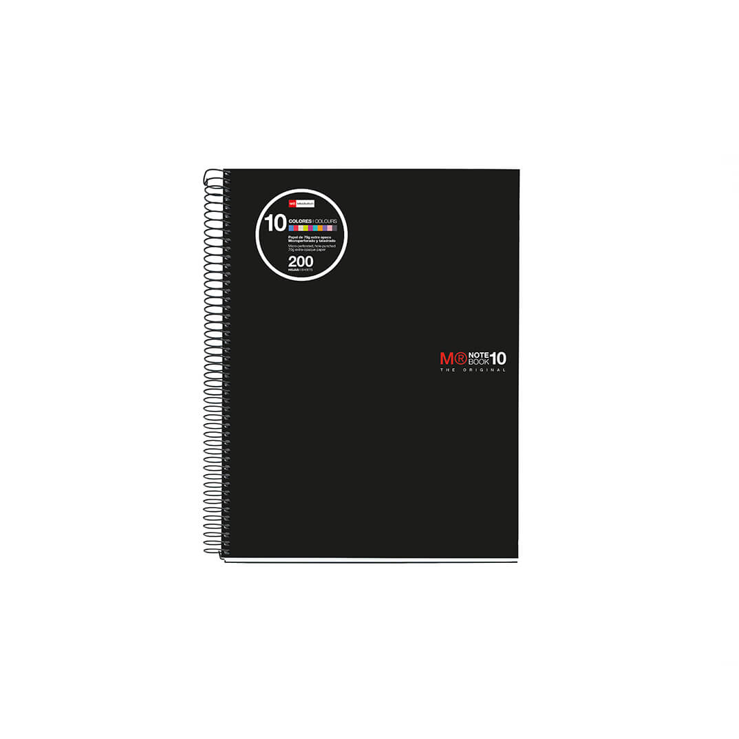 Cuaderno Notebook 10 A5 C5 negro 200 hojas