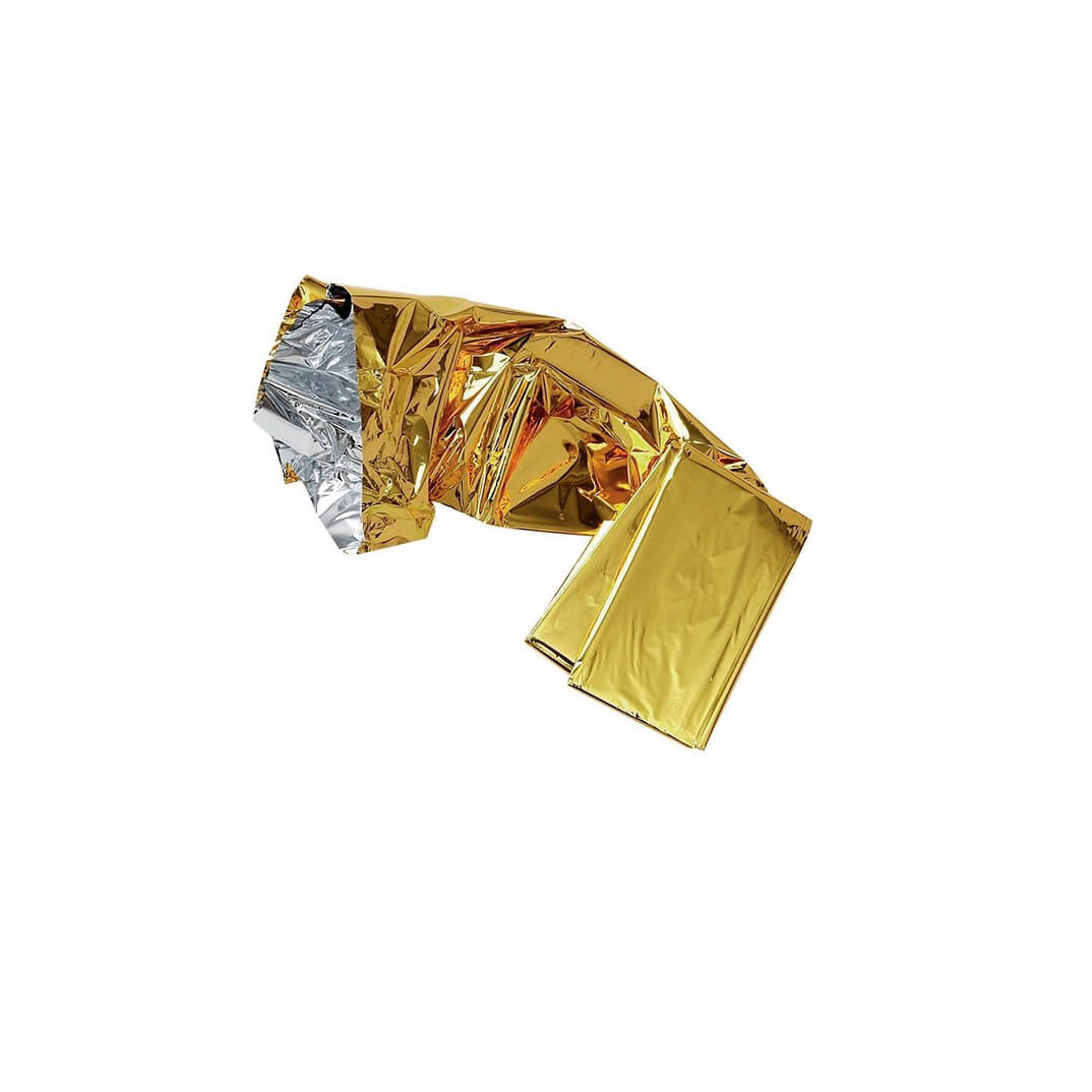 Manta isotèrmica 150x210cm plata/daurada