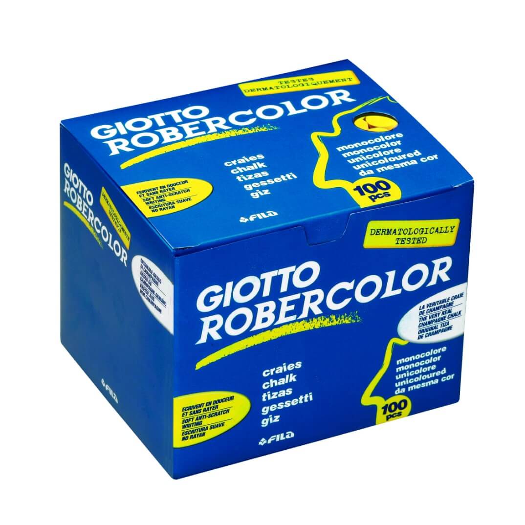 Caja de 100 tizas amarillas Robercolor
