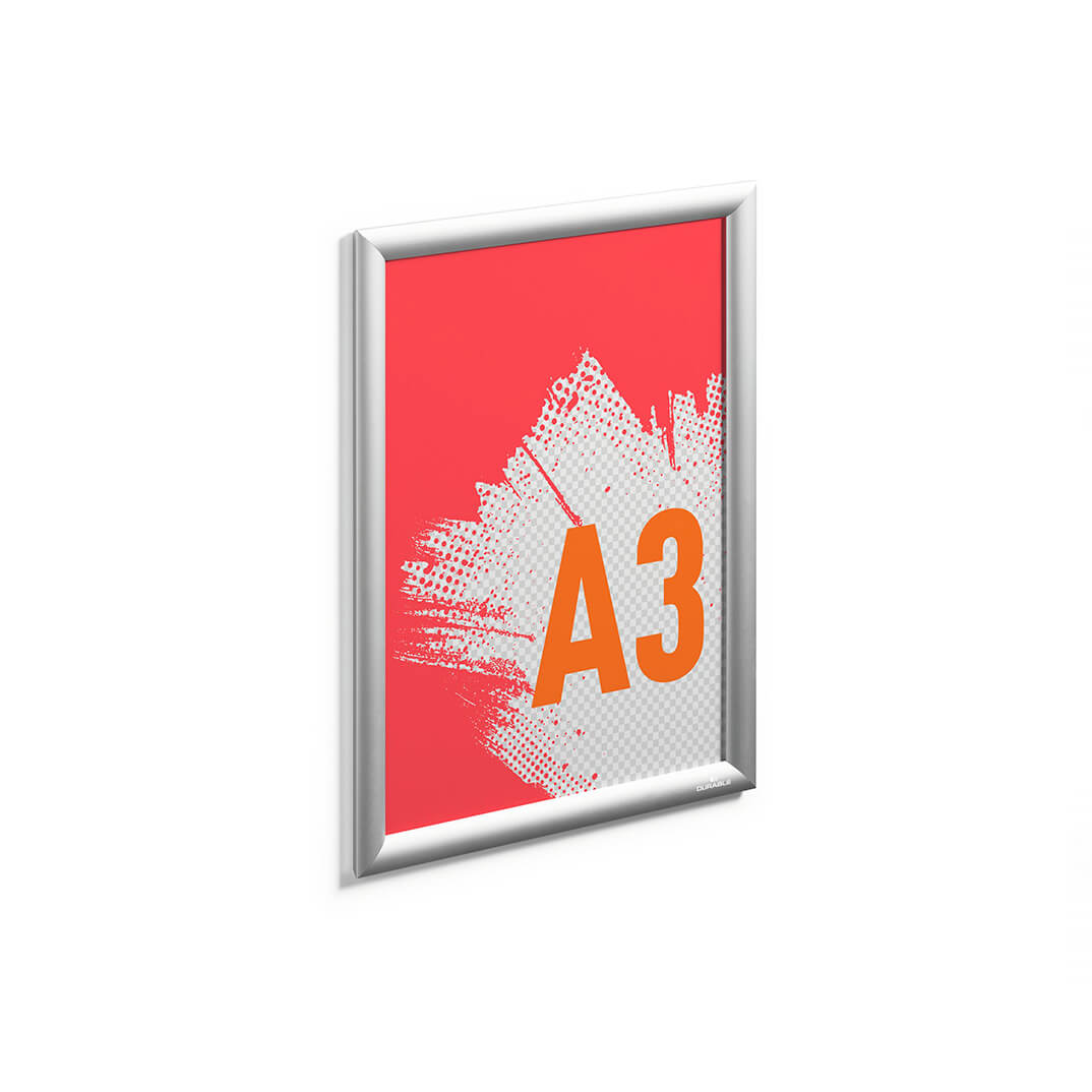 Marc expositor Durable mural alumini A3 platejat
