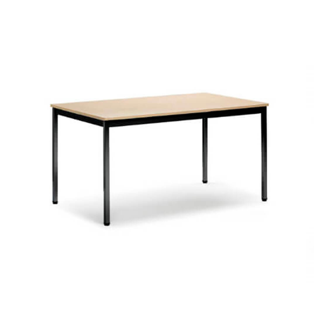 Mesa CADÍ con estructura negra sobre haya 140x80