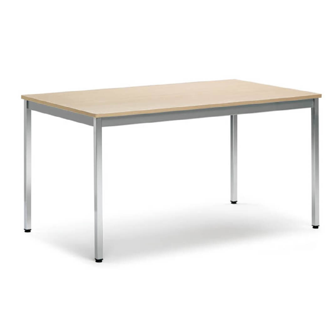 Mesa CADÍ con estructura plata sobre haya 160x80