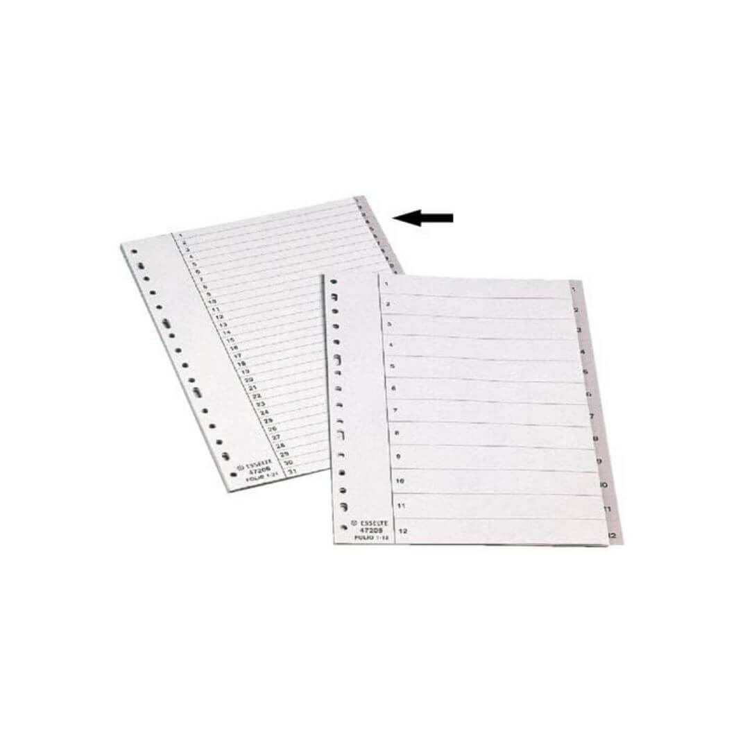 Índice multitaladro Esselte tamaño folio 1-31pp