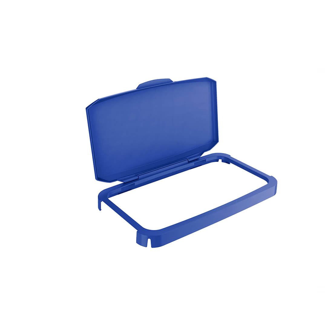 Tapa basculant blau per contenidor Durabin 60