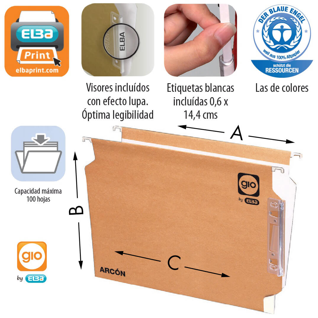 Carpeta penjant A4 Arcon Kraft v/l
