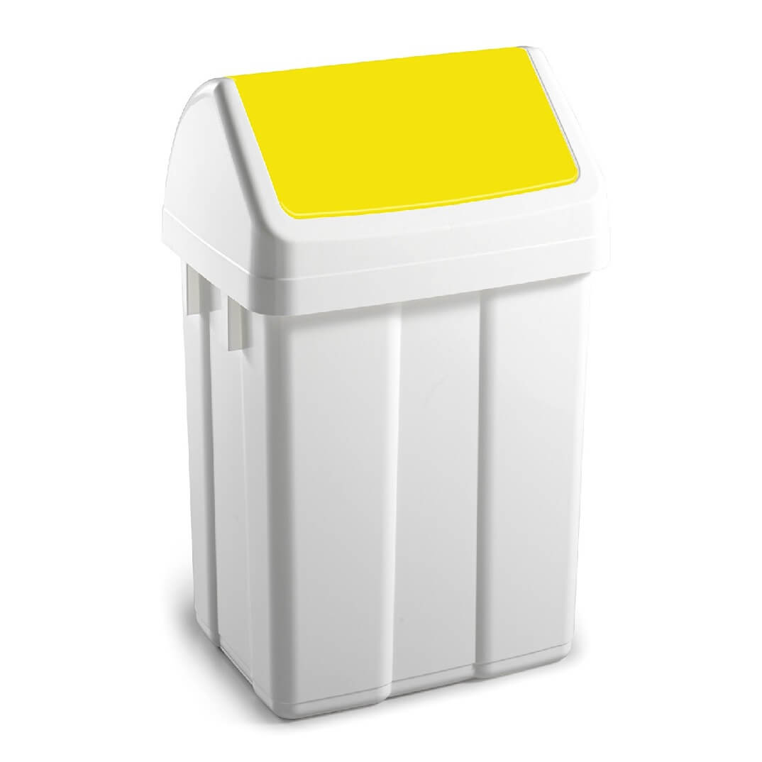 Paperera 50 litres tapa basculant groga