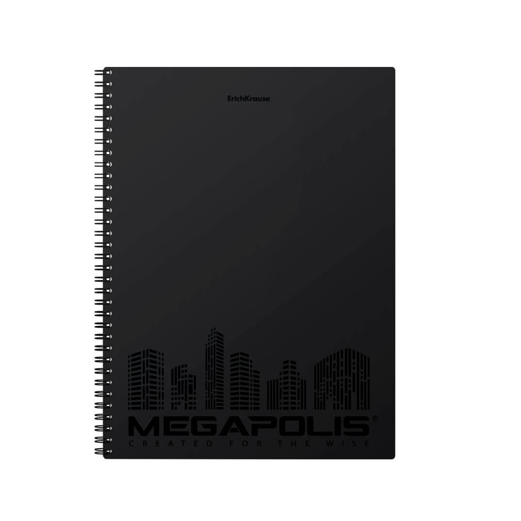 Quadern espiral A4 Megapolis negre 80 fulls