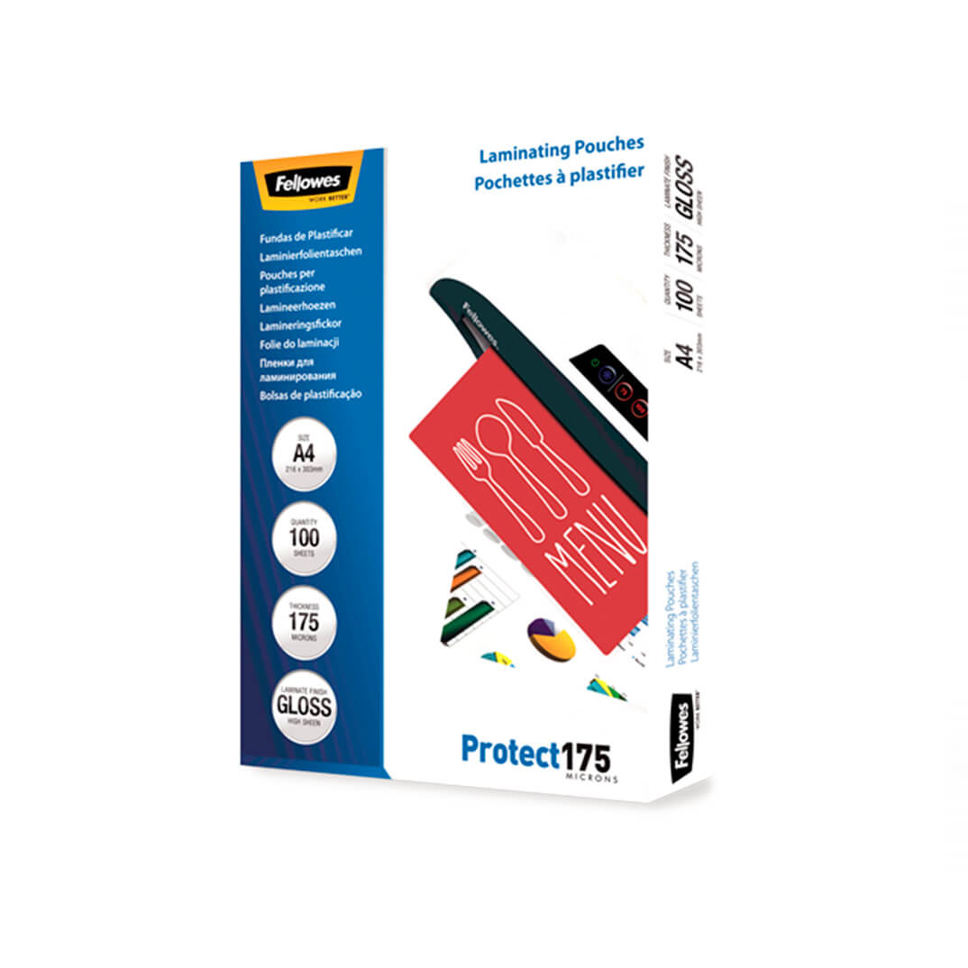 Pack 100 Fundas Plastificar 175 micras Brillo A4