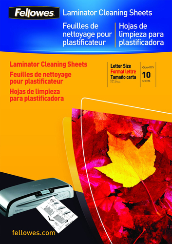 Pack 10 hojas Fellowes limpieza plastificadora