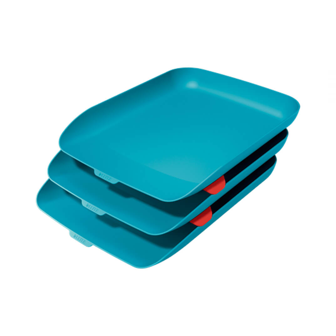 Set 3 bandejas de sobremesa Leitz Cosy azul