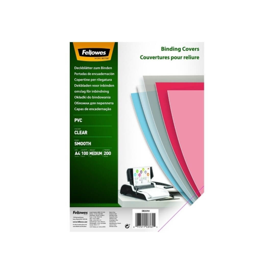 Pack 100 portadas Pvc A4 transparente 200 micras