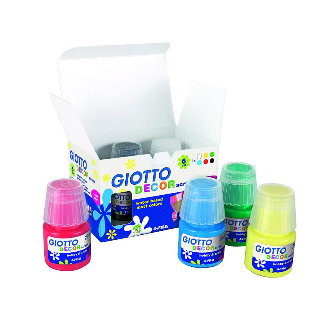 Témpera Giotto Decor Acrylic 6 pots 25ml assortits