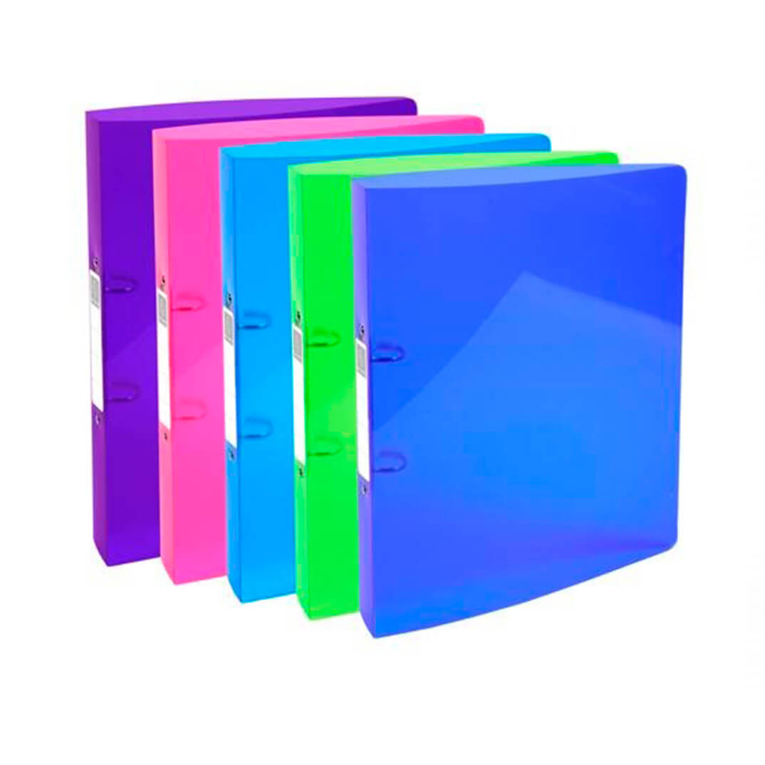 Carpeta A4 PP 2 anelles colors assortits