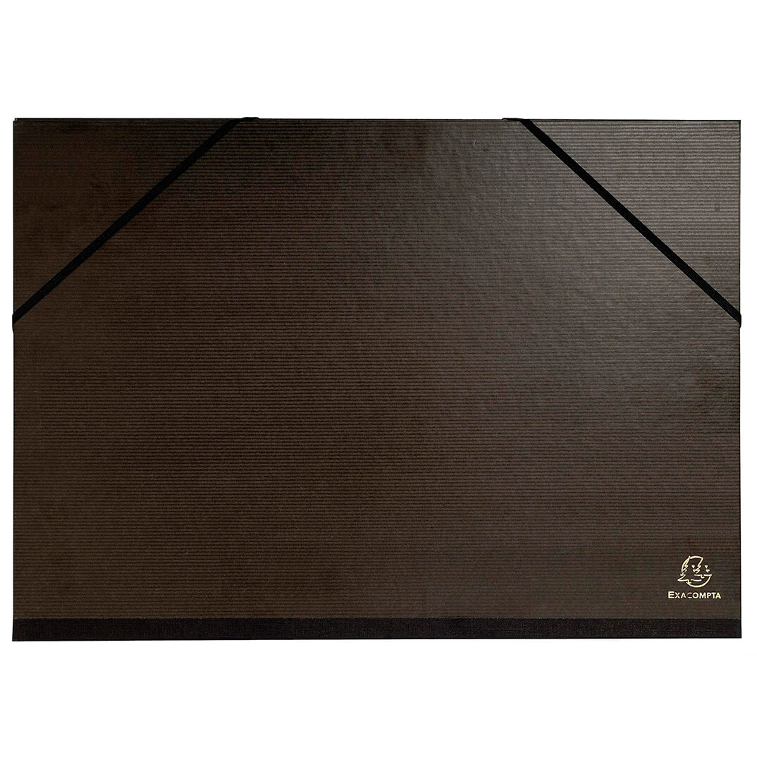 Carpeta dibujo barnizada A3 Exacompta gomas negro