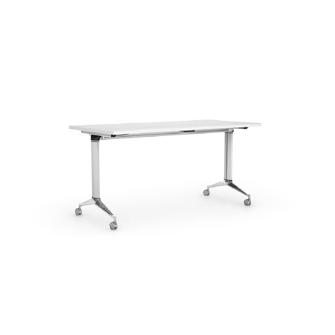 Taula NET abatible color plata/blanc 150x70