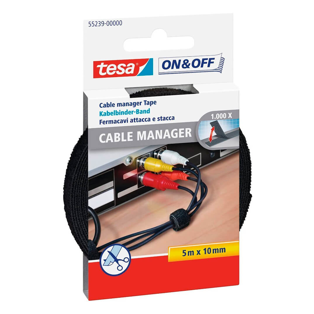 Velcro autoadhesivo Tesa negro para agrupar Cables