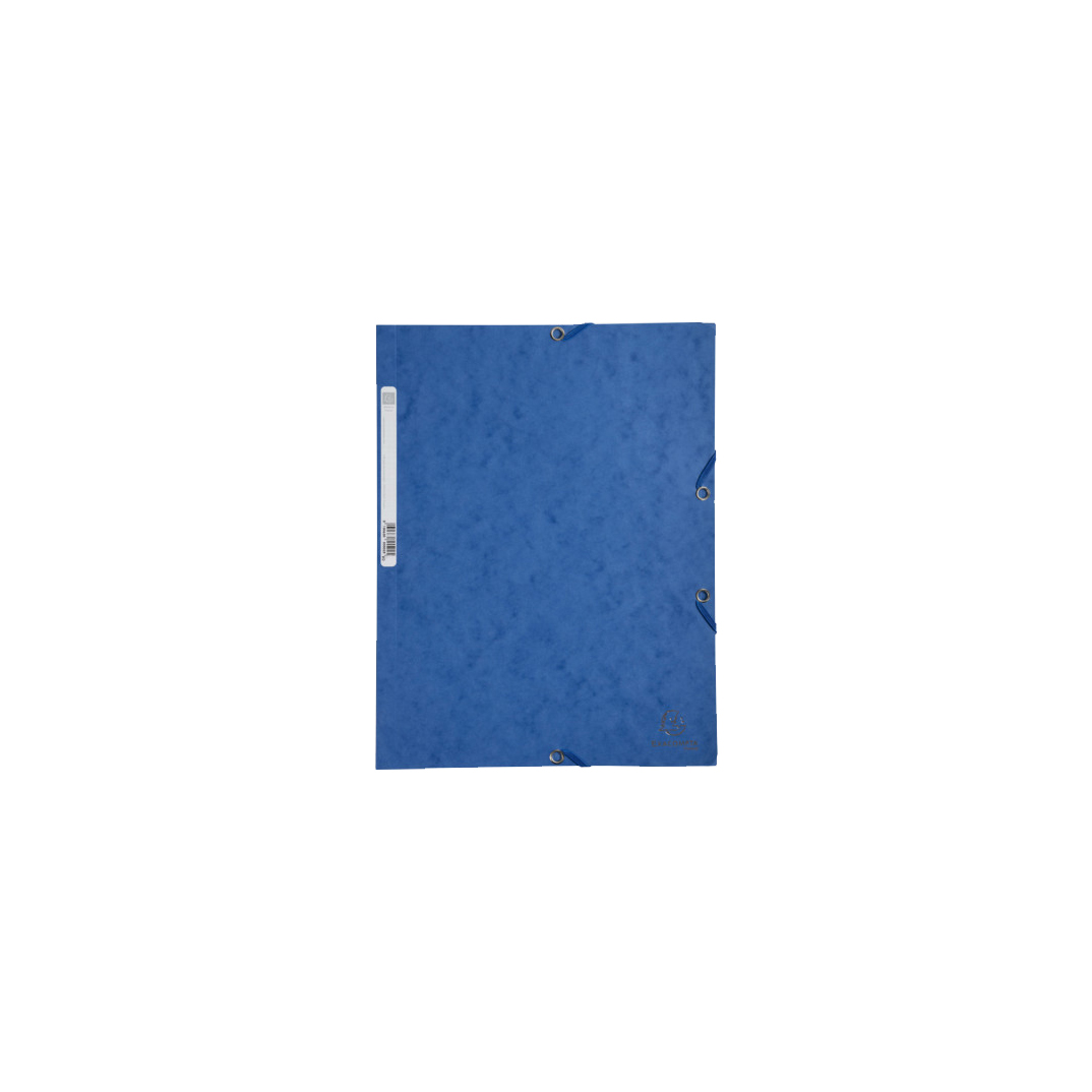 Carpeta con gomas y 3 solapas cartulina azul