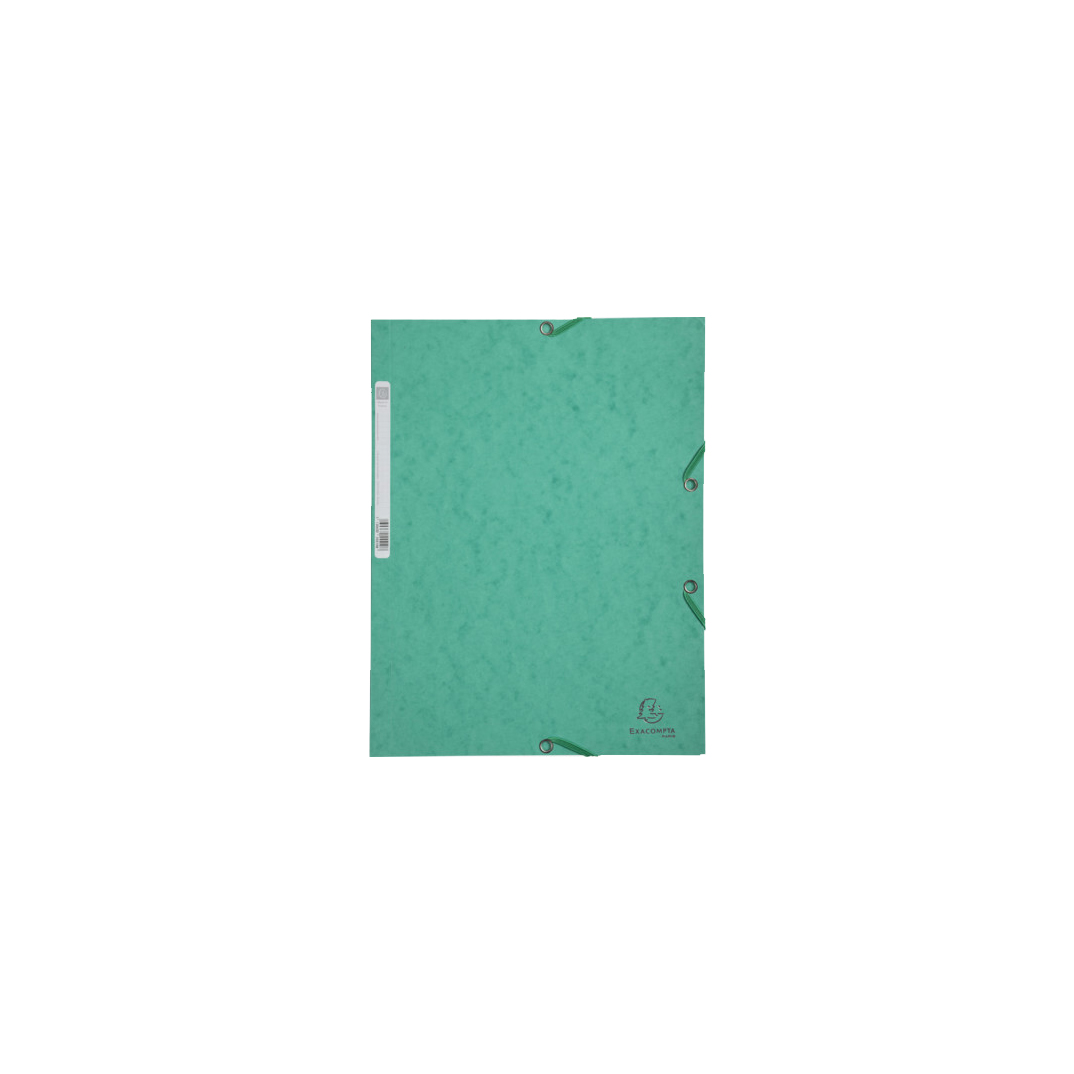 Carpeta con gomas y 3 solapas cartulina verde