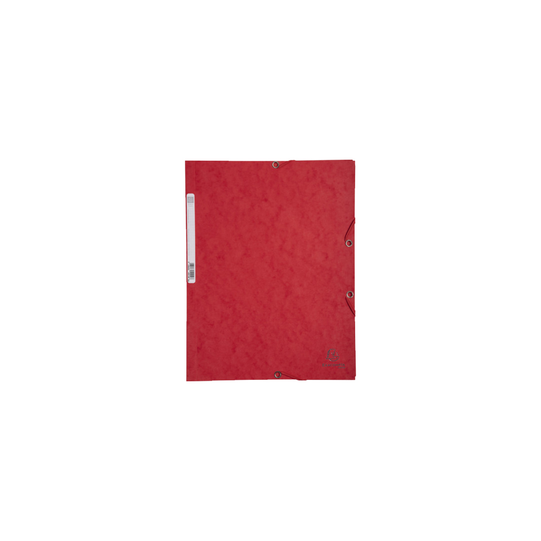 Carpeta con gomas y 3 solapas cartulina roja