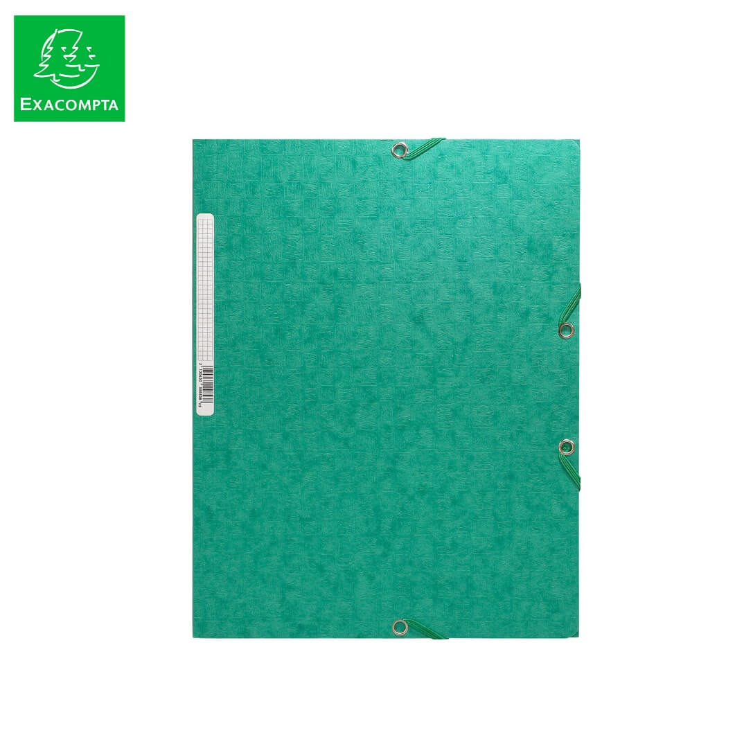 Carpeta con gomas lustrada gofrada verde 24x32cm