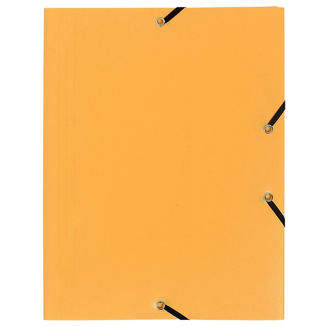 Carpeta con gomas A4 3 solapas PP amarillo
