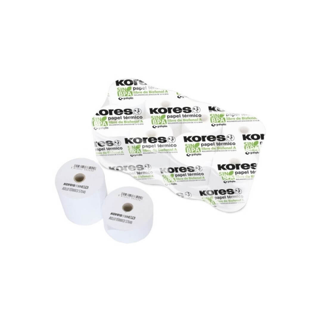 Rollo papel térmico Kores 57x35x12mm 13,5m.