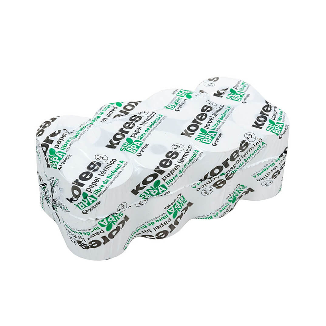 Rollo papel térmico Kores 57x48x12mm 26,5m.