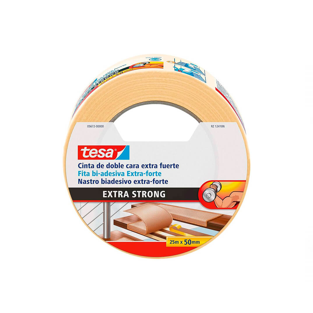 Cinta doble cara Extra fort 25m x 50mm beix