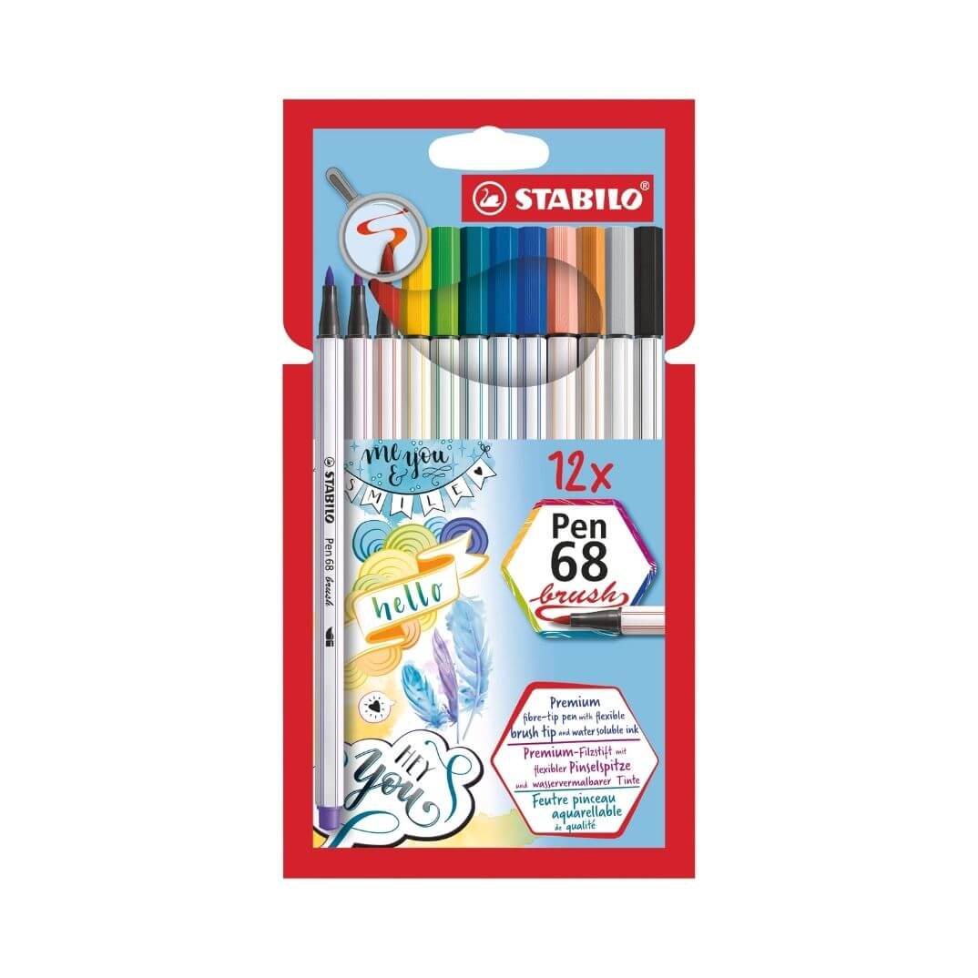 Caixa de 12 llapis Stabilo pen 68 brush