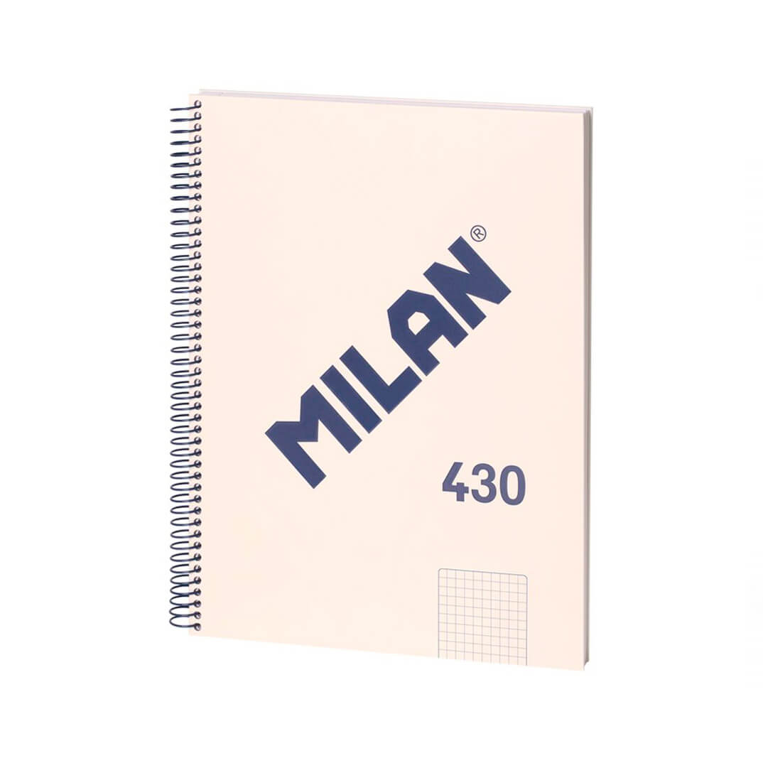 Cuaderno espiral Milan A4 C5 80 hojas beige
