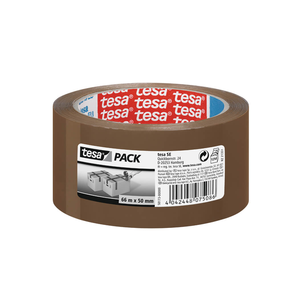 Rollo cinta Tesapack estándar PP 66x50mm marrón