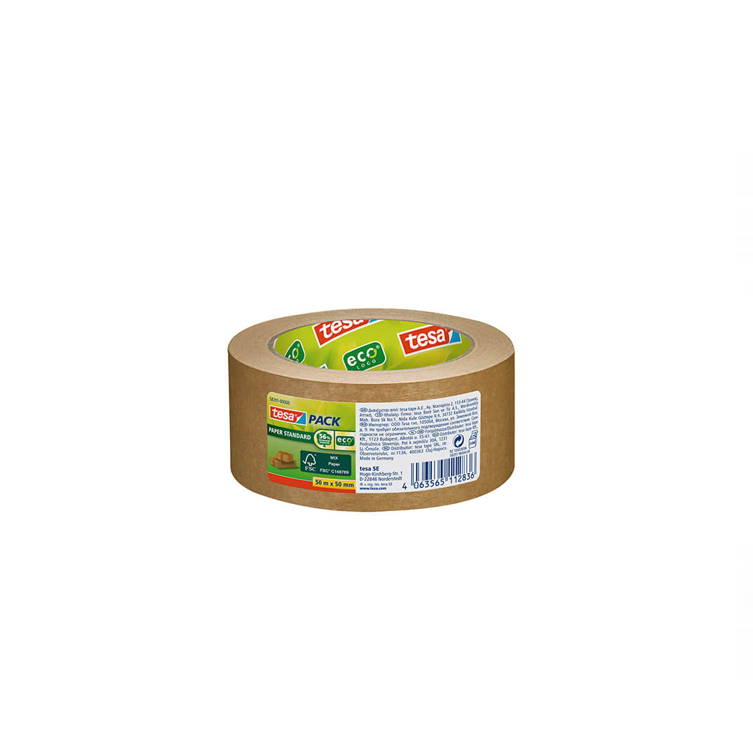 Cinta adhesiva de papel 50x50 marrón FSC