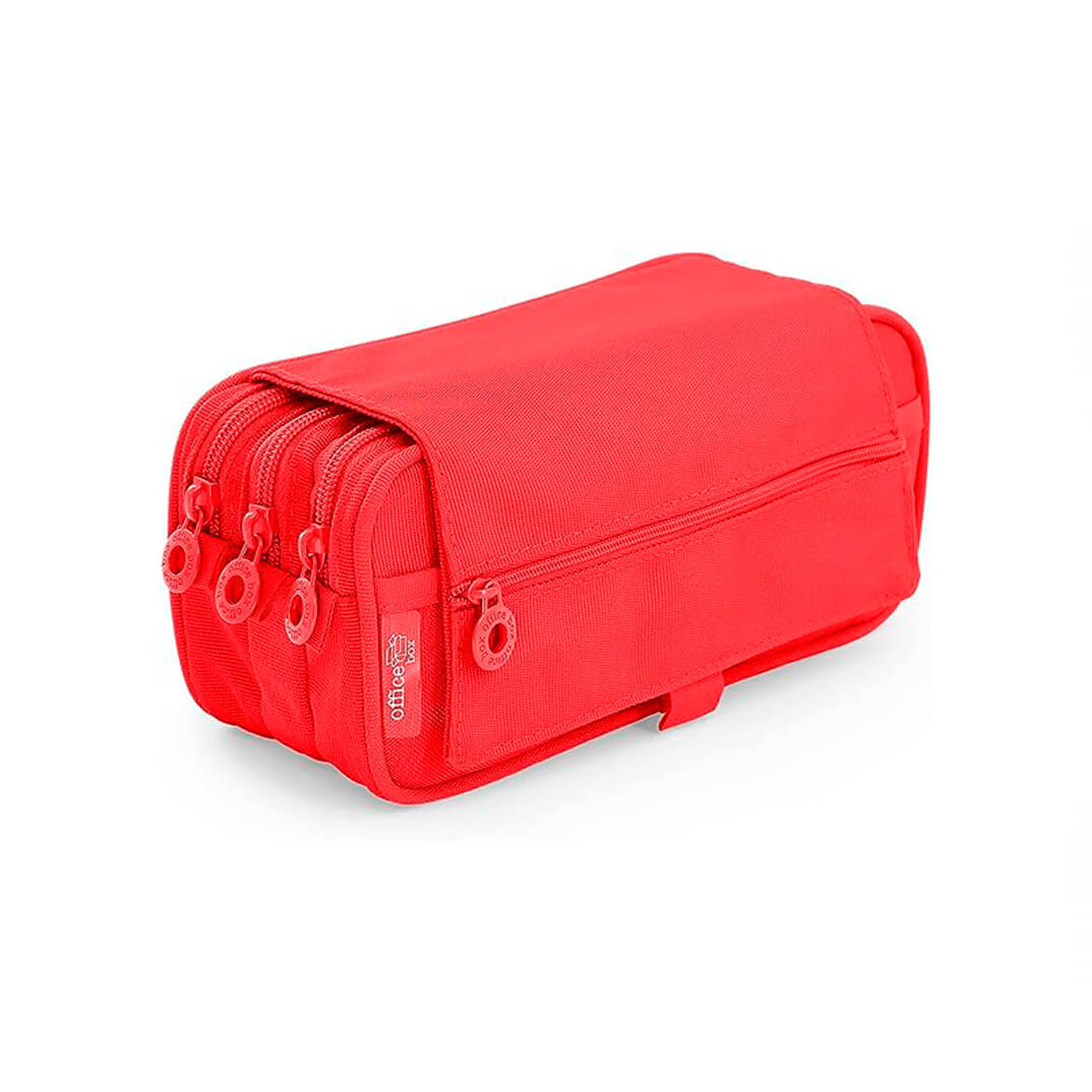 Estuche portatodo triple OfficeBox rojo
