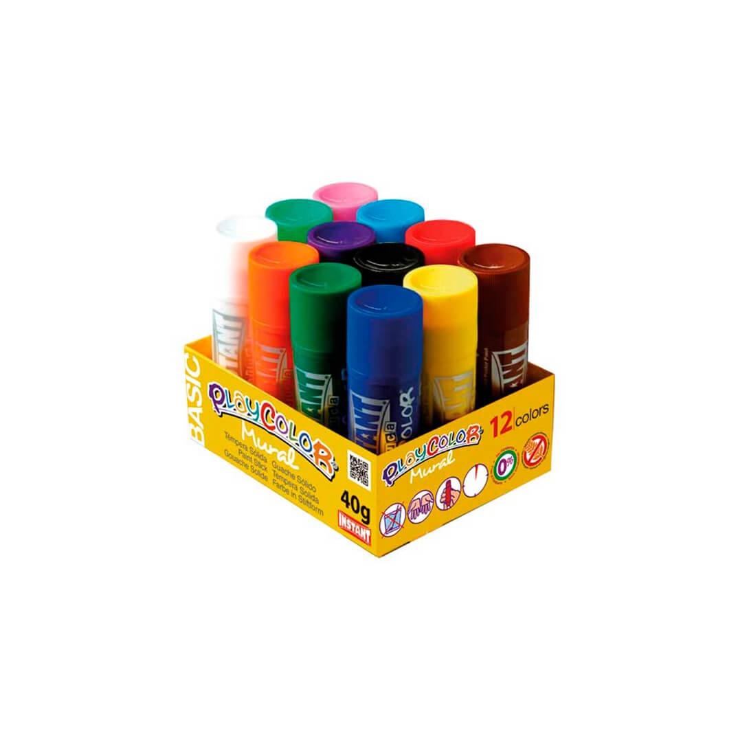 Caja 12 témpera Playcolor mural 40g