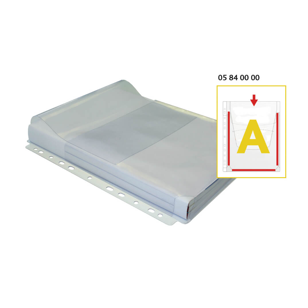 Pack 5 fundas fuelle A4 multiforat/solapa pvc
