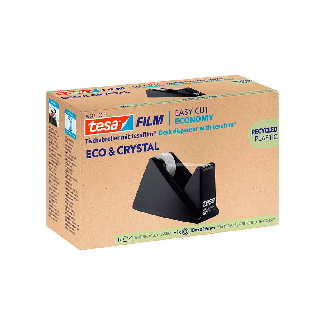 Cinta adhesiva Crystal Easy Cut + Dispensador Eco